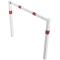 Stationary access barriers | welded | with top bar | hot-dip galvanized and white coatedwith red reflecting stripes | total width: 1500 mm